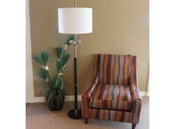 New Lazy Boy Accent Chair Fun Contemporary Pattern Very Comfortable & Modern Floor Lamp With Lucite Accent