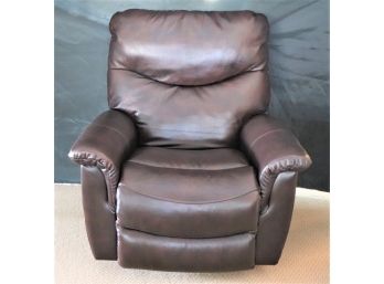 Lazy Boy Rocker Recliner With Leather Seating Surface New Unused, Walnut Colored Very Comfortable