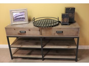 Farm Style Media Entertainment Console With Decorative Items By Uttermost
