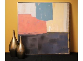 Contemporary Giclee With  Rajata Vases By Uttermost