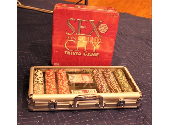 Guys & Gals Game Night - New Quality Poker Set & Sex & The City Trivia Game Sealed
