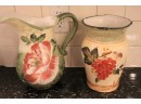 Certified International Vase Cottage ROSE Pamela Gladding Pitcher, Large Serving Bowl & Platter Made In I