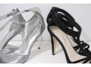 Shiny Nina NY Size 9 & Black Sparkle Open Toe Heels By Caparros Size 9