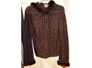 Escapade Sweater Rabbit Fur Trim Size S, Cowl Neck Sweater By Angel Design By Sabri Orel & Milano Sweater