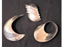 3 Large Sterling Silver Pins