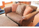 Comfortable Chair & A Half Bernhardt Leather/Fabric With Ottoman