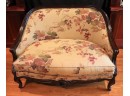 Highly Carved Loveseat With Throw Pillows, Polished Finish & Silk Hand Painted Fabric From Jeffco Furniture