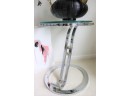 Chrome 80s End Table With Funky 80s Style Vase