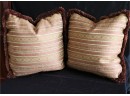 2 Pretty Decorative Accent Pillows With Silk Fringes