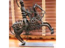 Unique Hand Sculpted Knight Sculpture On Horseback Back - Very Cool Piece