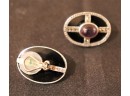 3 Pairs Of Gorgeous Sterling Marcasite Earrings Multicolor Dangle Earrings, 2 Pairs Sterling 925