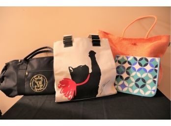Jason WU Canvas Cat Bag, Falchi Duffle Bag, United Colors Of Beneton Orange Beach Bag, Echo Cosmetic Bag