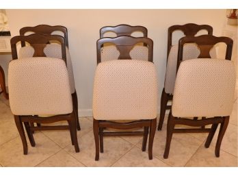 Set Of 6 Folding Chairs With Cushions