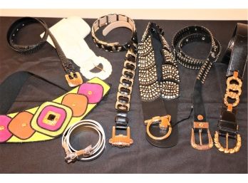 Womens Belts Includes Black & Bling Includes Thin Genuine Snake Skin S/M, Jana Genuine Leather With St