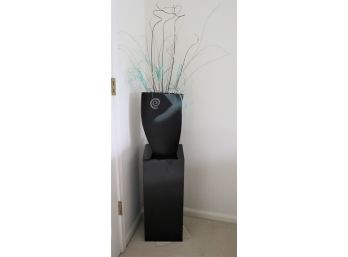 Fun 80s Style Art Block Pedestal With Vase