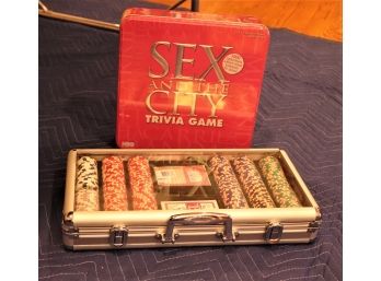 Guys & Gals Game Night - New Quality Poker Set & Sex & The City Trivia Game Sealed
