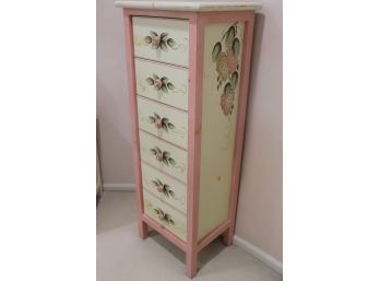 Pretty Floral Painted Lingerie Chest