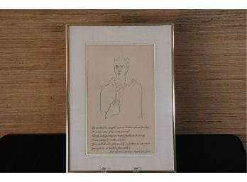 Signed & Numbered Jean Cocteau Etching & Verse Limited Edition