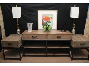 Hammary Furniture Sofa Console With End Tables , Includes Lamps & Decorative Items