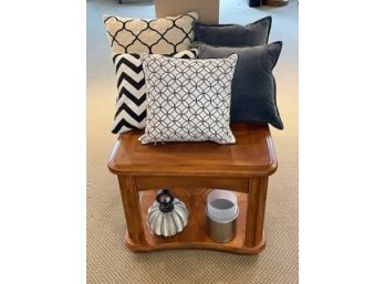 Small Side Table & Decorative Accent Pillows
