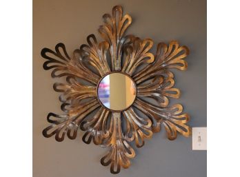 Decorative Cut Aluminum Metal Floral Wall Mirror
