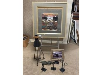 Framed Print With Easel & Decorative Accessories