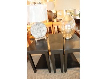 Set Of 3 Wedge Tables Includes Decorative Lamps