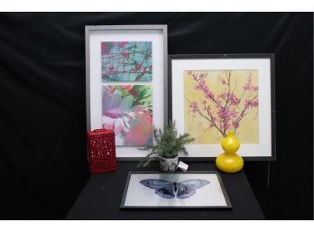 Collection Of Fun Colorful Wall Art Bright Colored Floral Blossom Tree & Decorative Accessories
