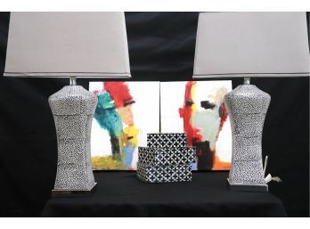 Table Lamps, Vinyl Wall Art N Wyatt JR & Decorative Boxes