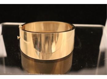 14K Yellow Gold Cuff Bracelet With Safety Catch