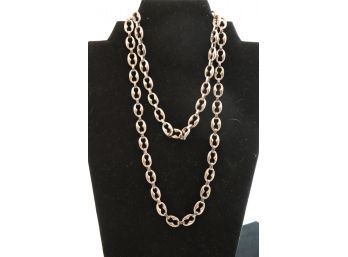 Heavy Sterling Silver Gucci Style Chain Marked Sterling/925 Measuring 36 Inches