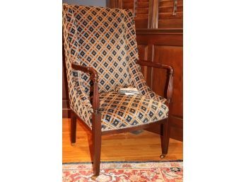 Regal Custom Upholstered Wing Occasional Chair With Casters