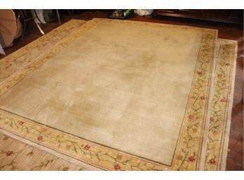 Custom Made Rug With Floral Border From Carpet Concepts Appx 120 Inches X 96 Inches
