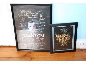 2 Phantom Of The Opera Autographed Posters In Frame