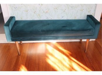 Contemporary Rk Home Bench With A Velvet Like Fabric