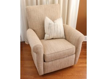 Arhaus Swivel Recliner Chair With Pillow - Nice Neutral Shade Great For Small Spaces