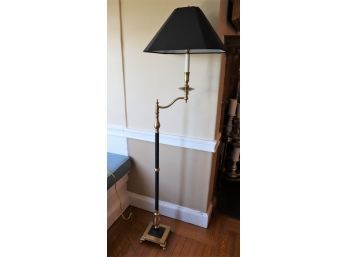 Tall Ornate Portable Luminaire Floor Lamp With Brass Detail