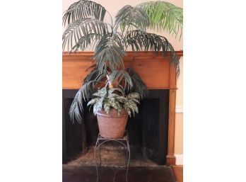 Large Decorative Faux Fern With Metal Stand
