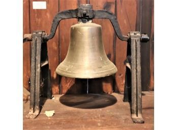 Antique Armistice Day Brass Bell With Stand Bell Is Appx 16 Inches X 12 Inches