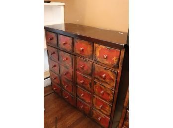 Pottery Barn Cabinet With 4 Drawers, Contents Not Included