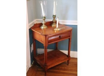 Antique Colonial Dry Sink Includes Brass Hurricane Candle Holders