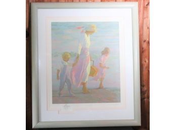Don Hatfield, Sunlit Stroll, Hand Signed With Additional Remarque Artwork On Border