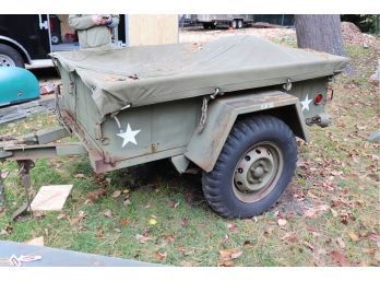 US Army Cargo Transport Trailer 1967 Appx 114 Inches X 52 Inches X 40 Inches