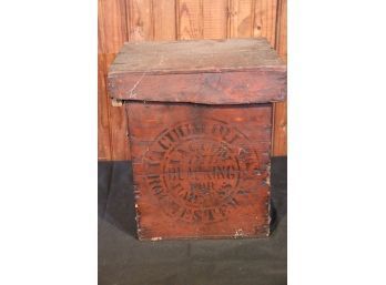 Antique Black Smith Blackening For Harness Wood Box With Metal Can Liner, Amazing Graphics!