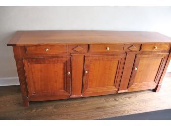 Quality Side Board Possibly Grange  Nice Solid Wood Piece In Good Condition! Beautiful Rich Grain With Pegs
