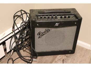 Fender Amplifier Mustang 1 Serial Number Cgpc14007185- Type Pr824 With Guitar Leads By Monster Cable