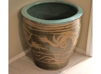 Large Dragon Garden Planter Approximately 20 Inch Diameter X 20 Inches Tall