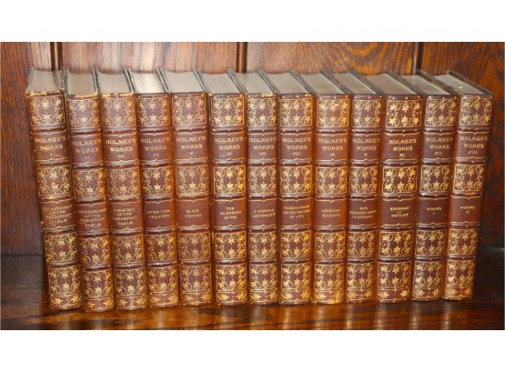 Leather Bound Antique Books - The Works Of Oliver Wendell Holmes With Portraits, Illustrations & Facsimiles