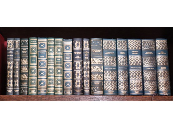 Set Of International Collectors Library Books-Blue & Green/Gold Spines & Featuring Famous Works Of Literature