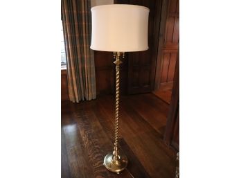 Brass Floor Lamp With Barley Twist Design & 4 Lights